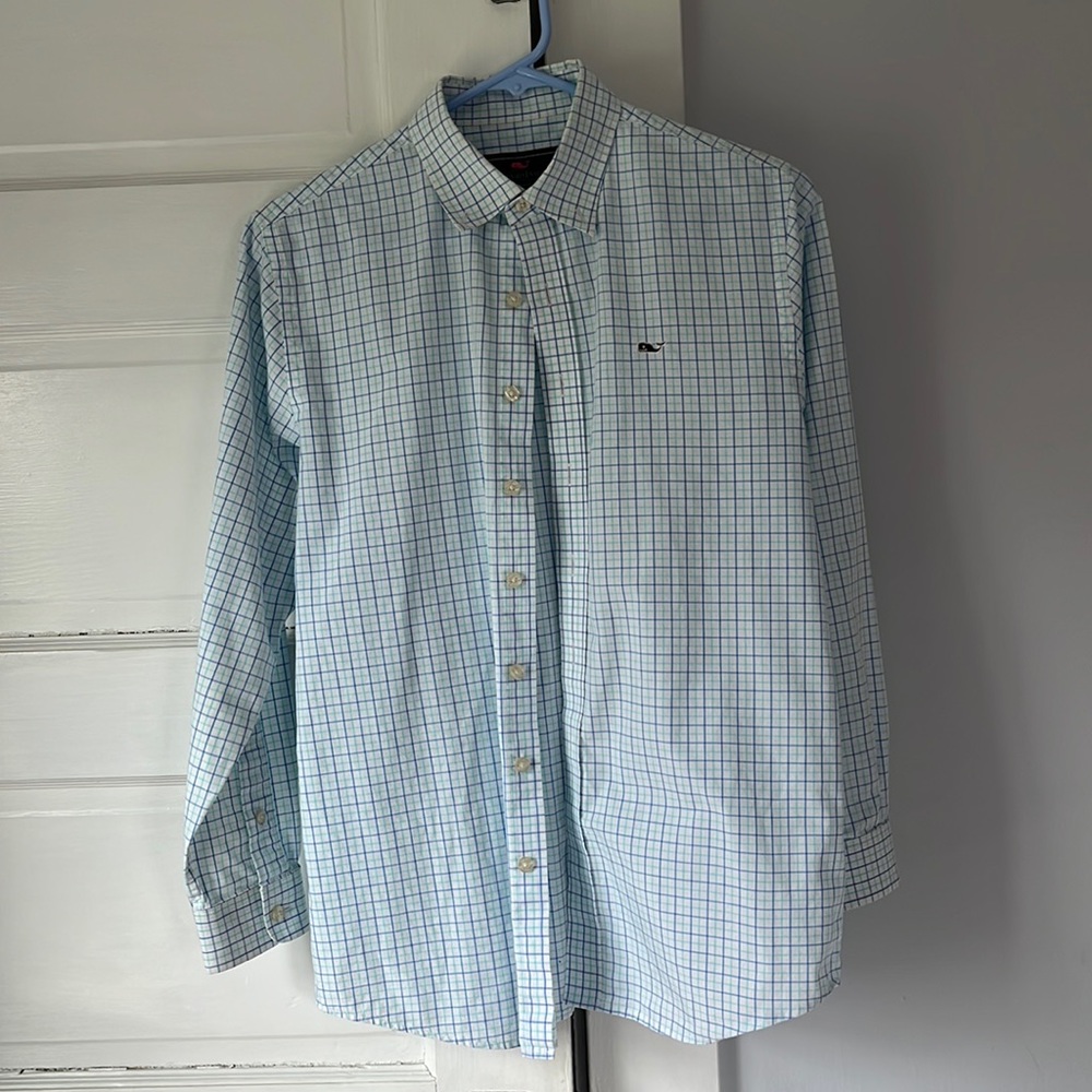 Vineyard Vines Button down cotton shirt size L, 16 in excellent condition